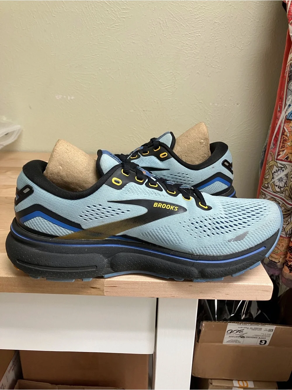 Brooks Ghost Light Blue and Black Running Sneakers